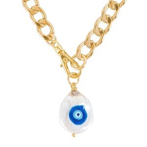 Joolz by Martha Calvo “Evil Eye” Pearl Protection Necklace